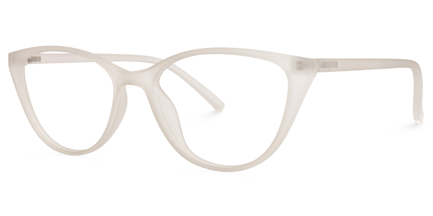 Lucy Cateye White Glasses1