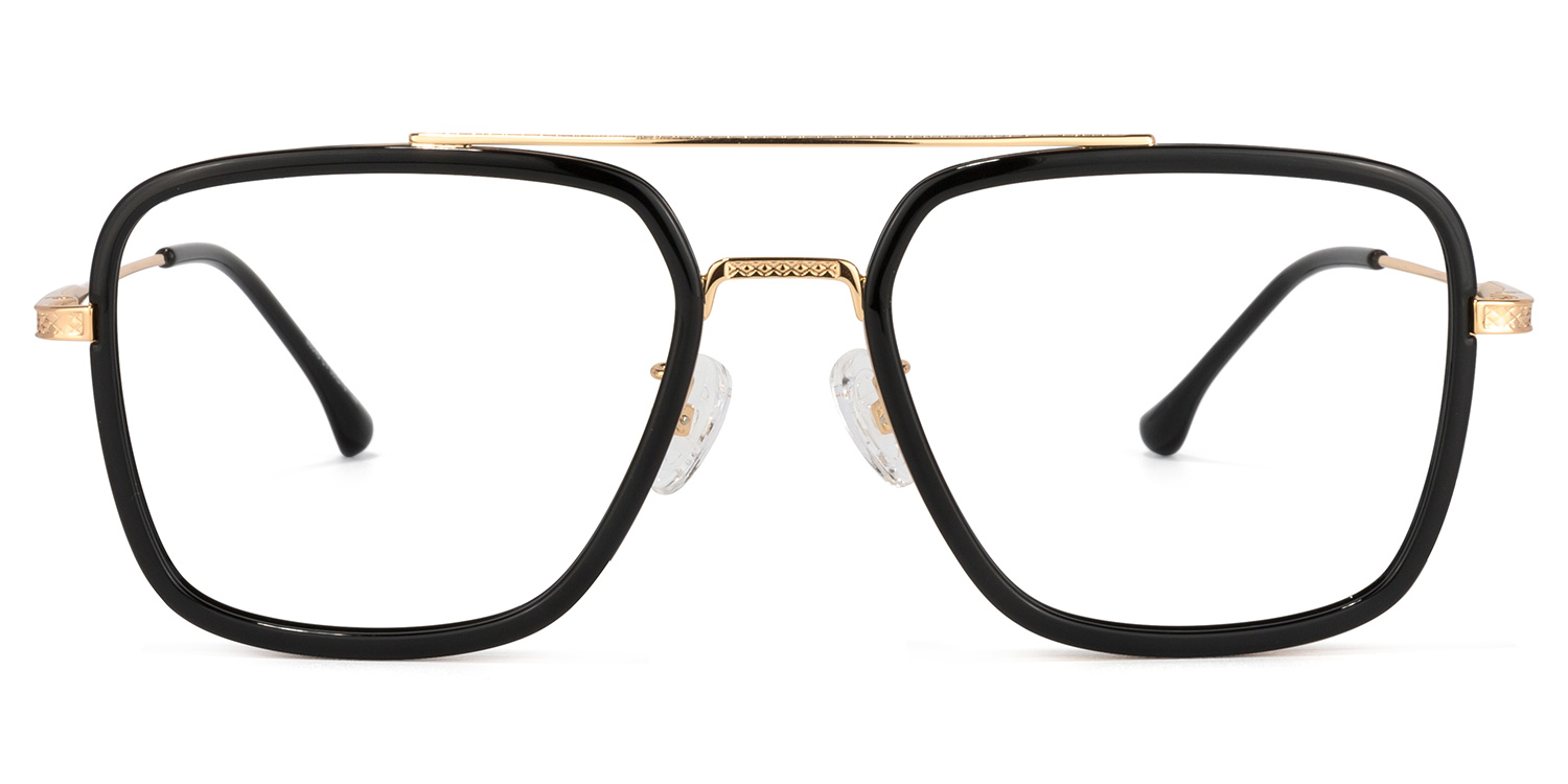 Nayeli Aviator Black-Gold Glasses0