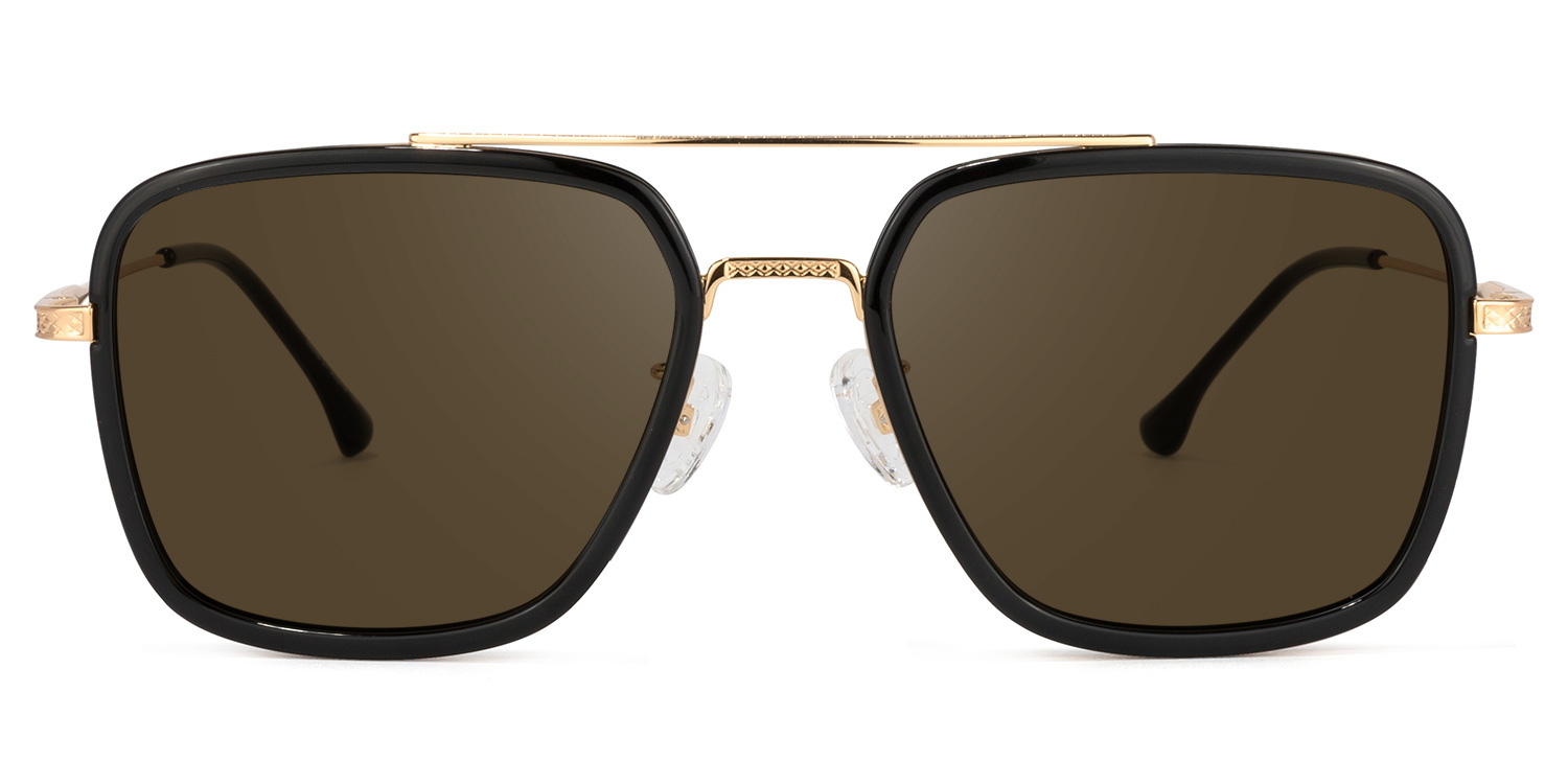 Nayeli Aviator Black-Gold Sunglasses