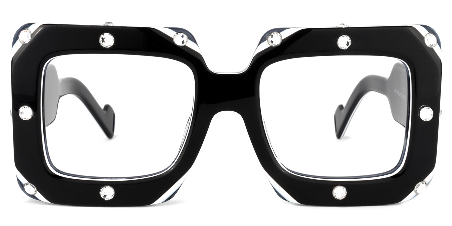 Yuri Square Black Glasses0