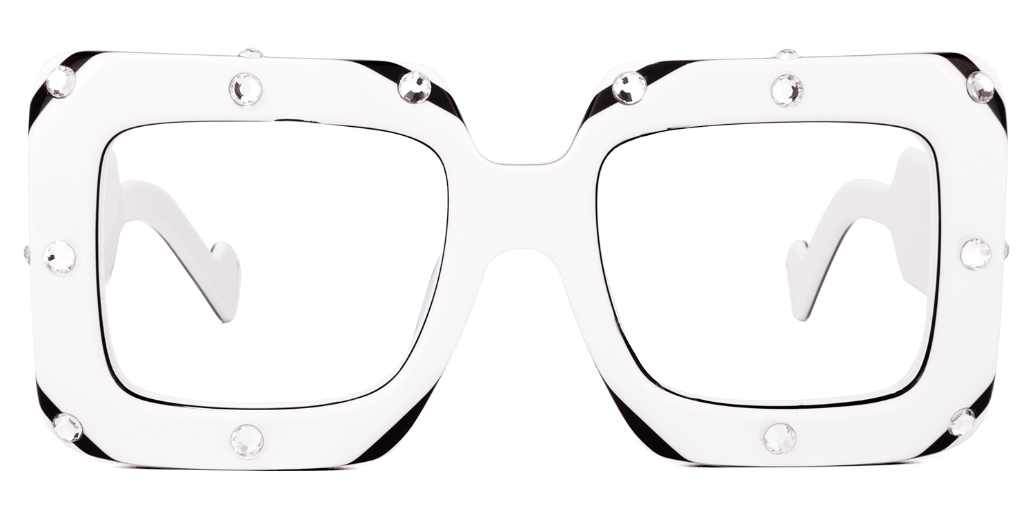 Yuri Square White Glasses0
