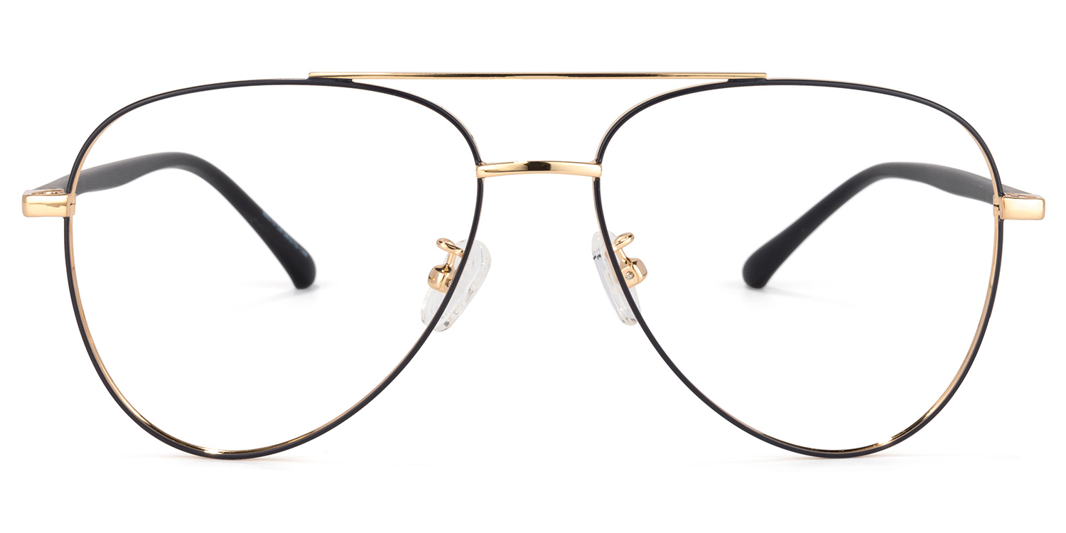 Paige Aviator Black-Gold Glasses