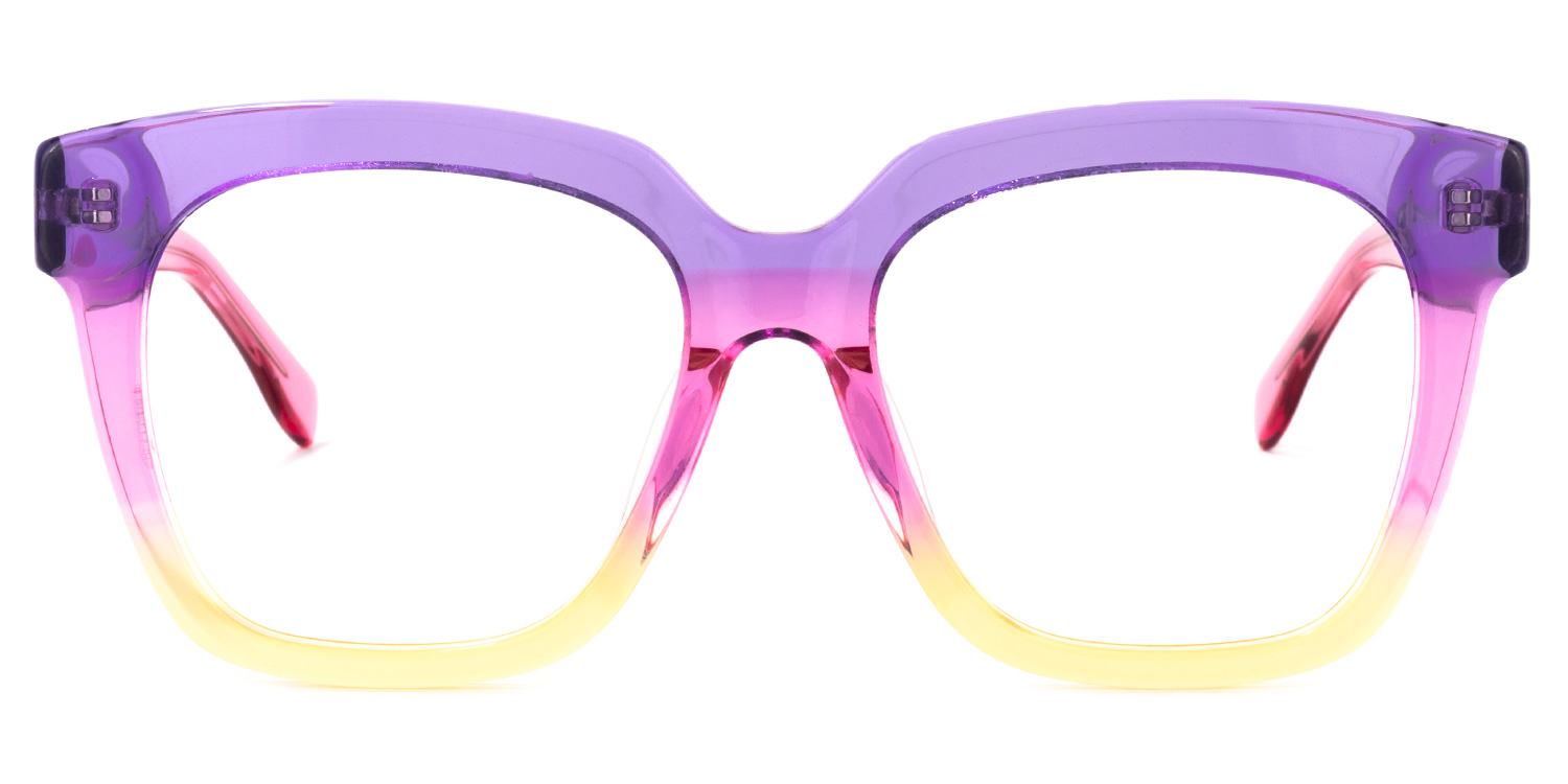 Xion Square Pink-Yellow Glasses0