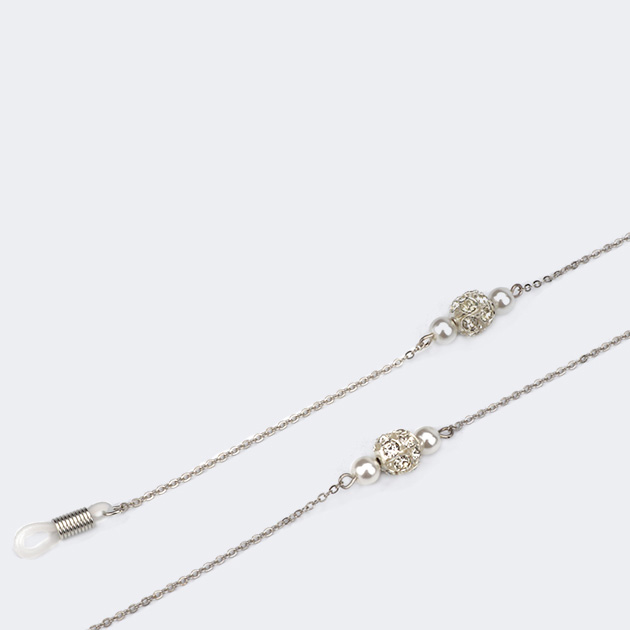 Pearl Silver Eyeglasses Chain-072
