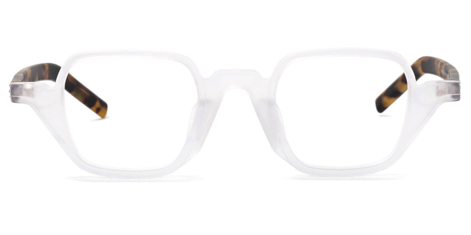 Yasin Square White Glasses