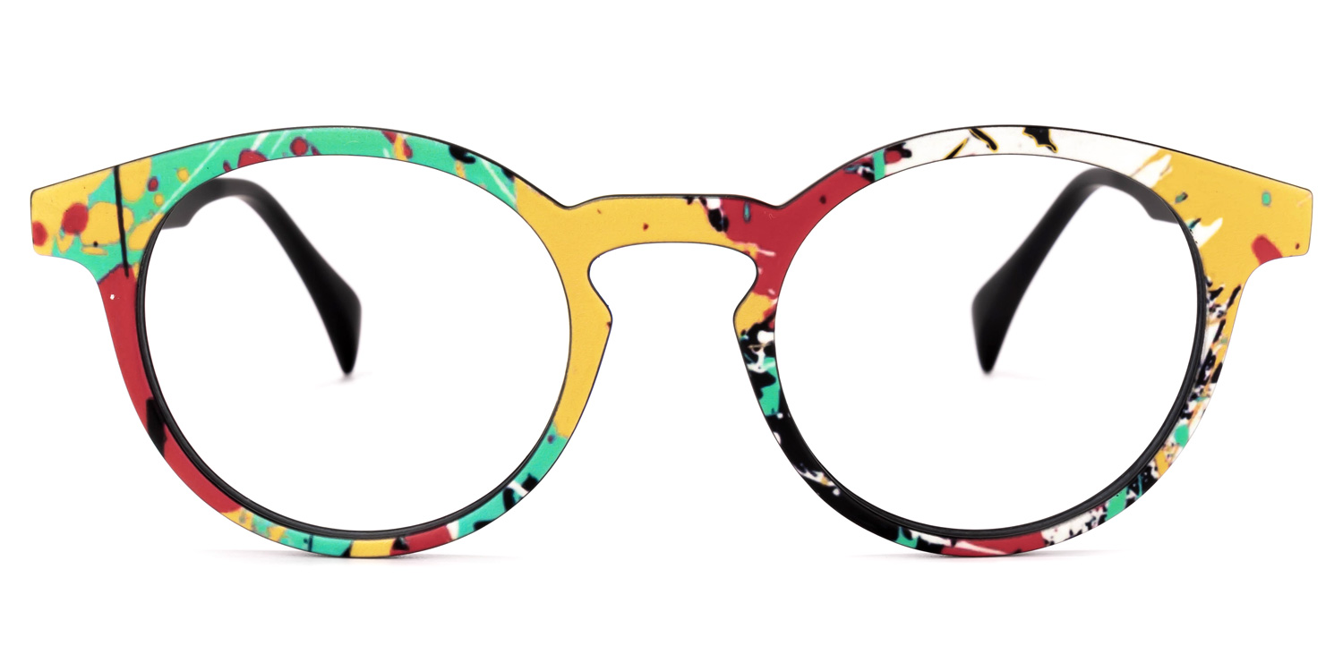 Street-Artist Round Colorful Glasses0