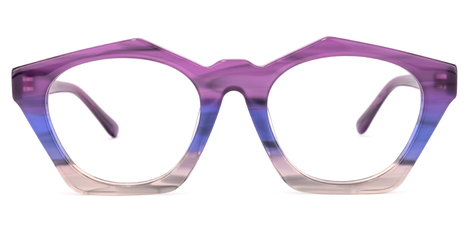 Flores Geometric Purple-Gray Glasses0