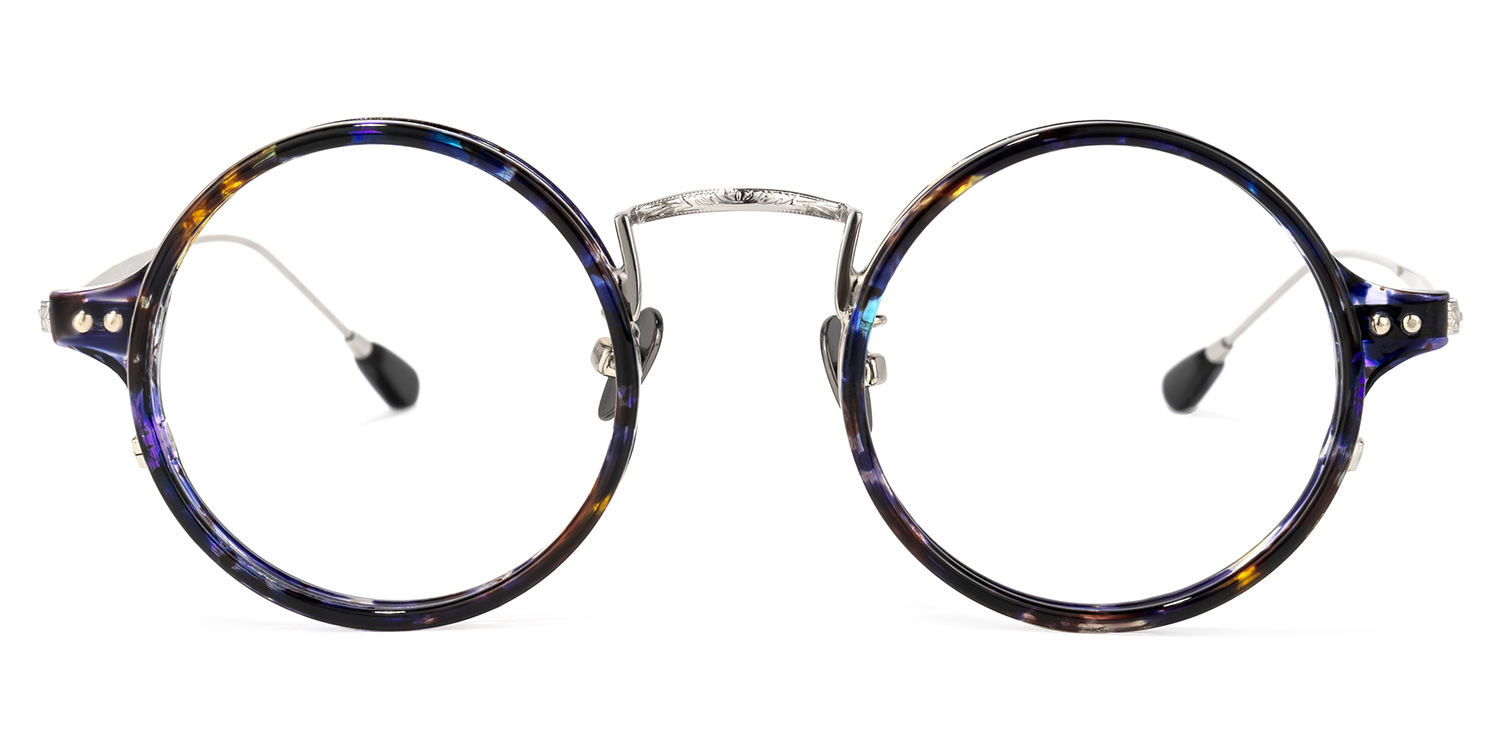 Ortiz Round Blue-Floral Glasses0