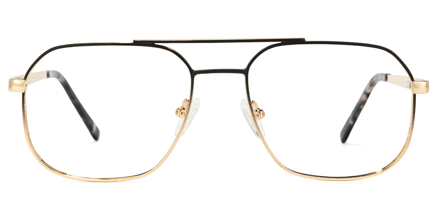 Becci Geometric Black-Gold Glasses0