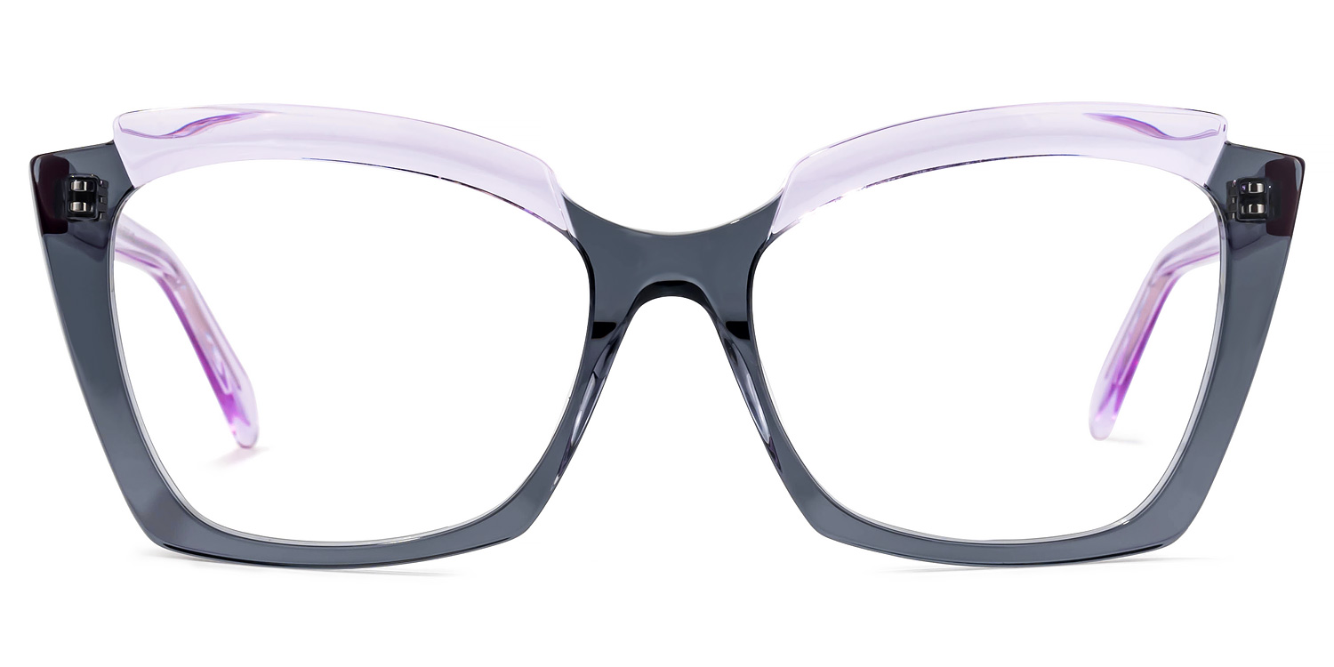 Benesa Browline Gray Glasses0