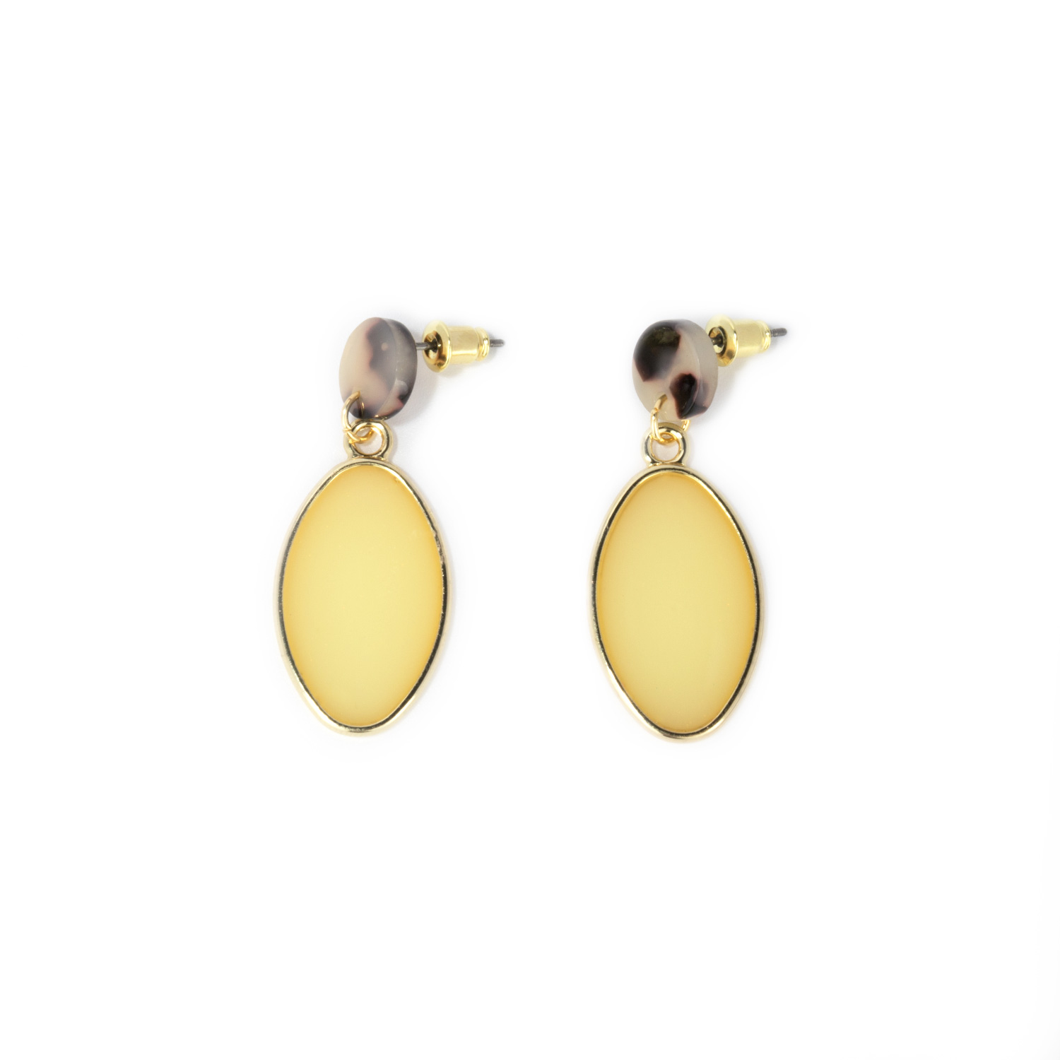 Stylish Square Yellow Earrings1