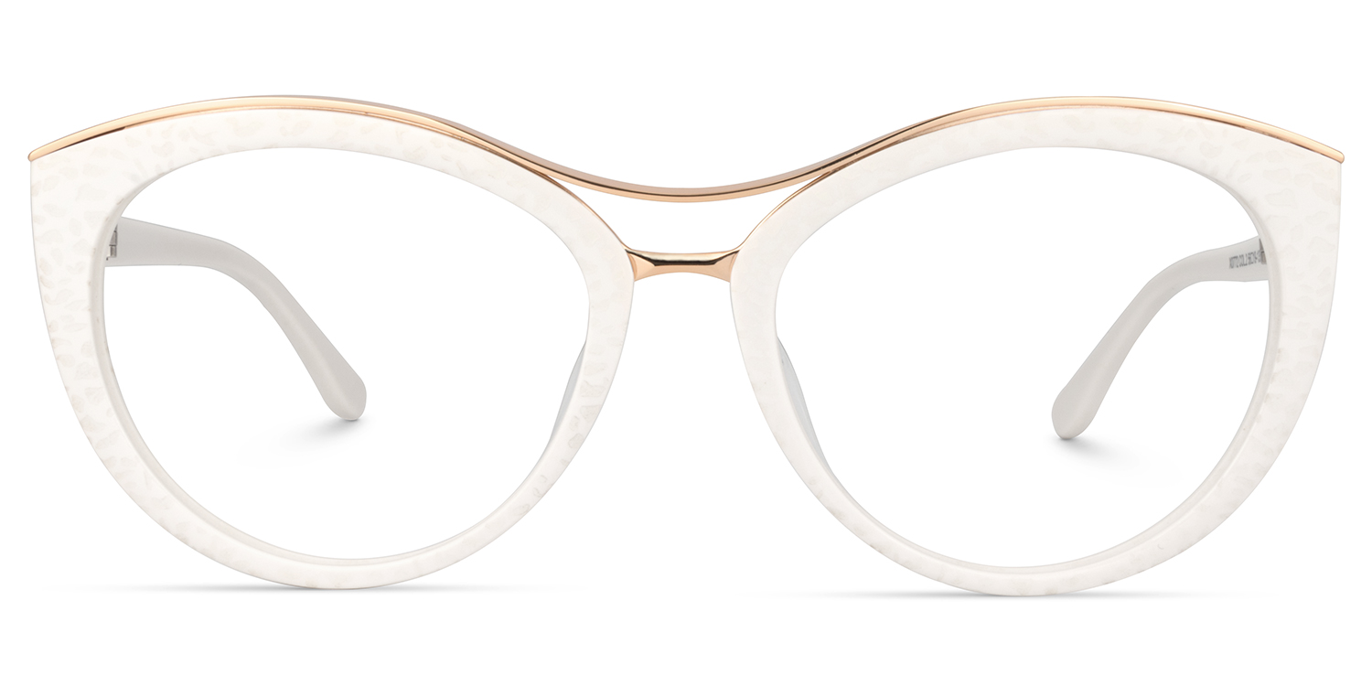 Carol Cateye White Glasses