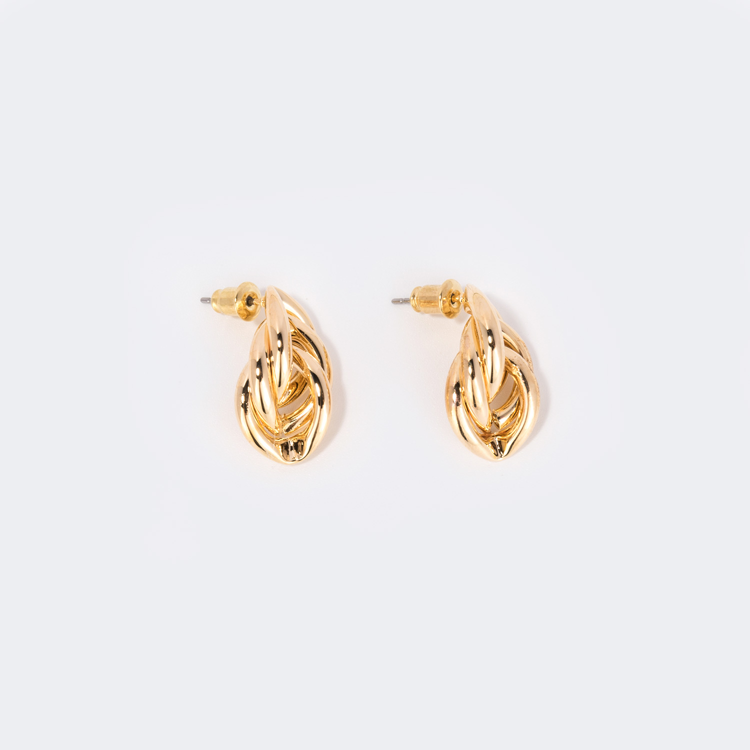 Stylish Braided Gold Earrings