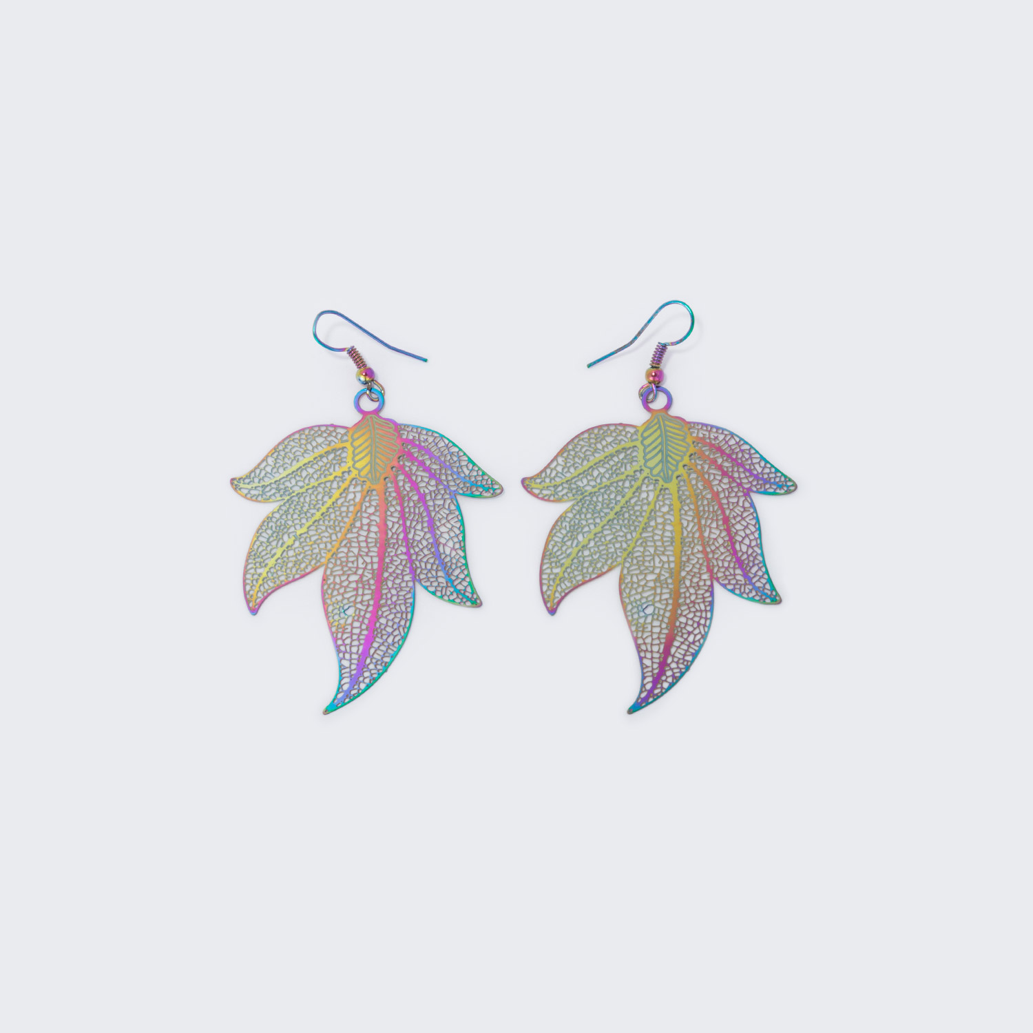 Stylish Leaf Shape Purple Earrings1