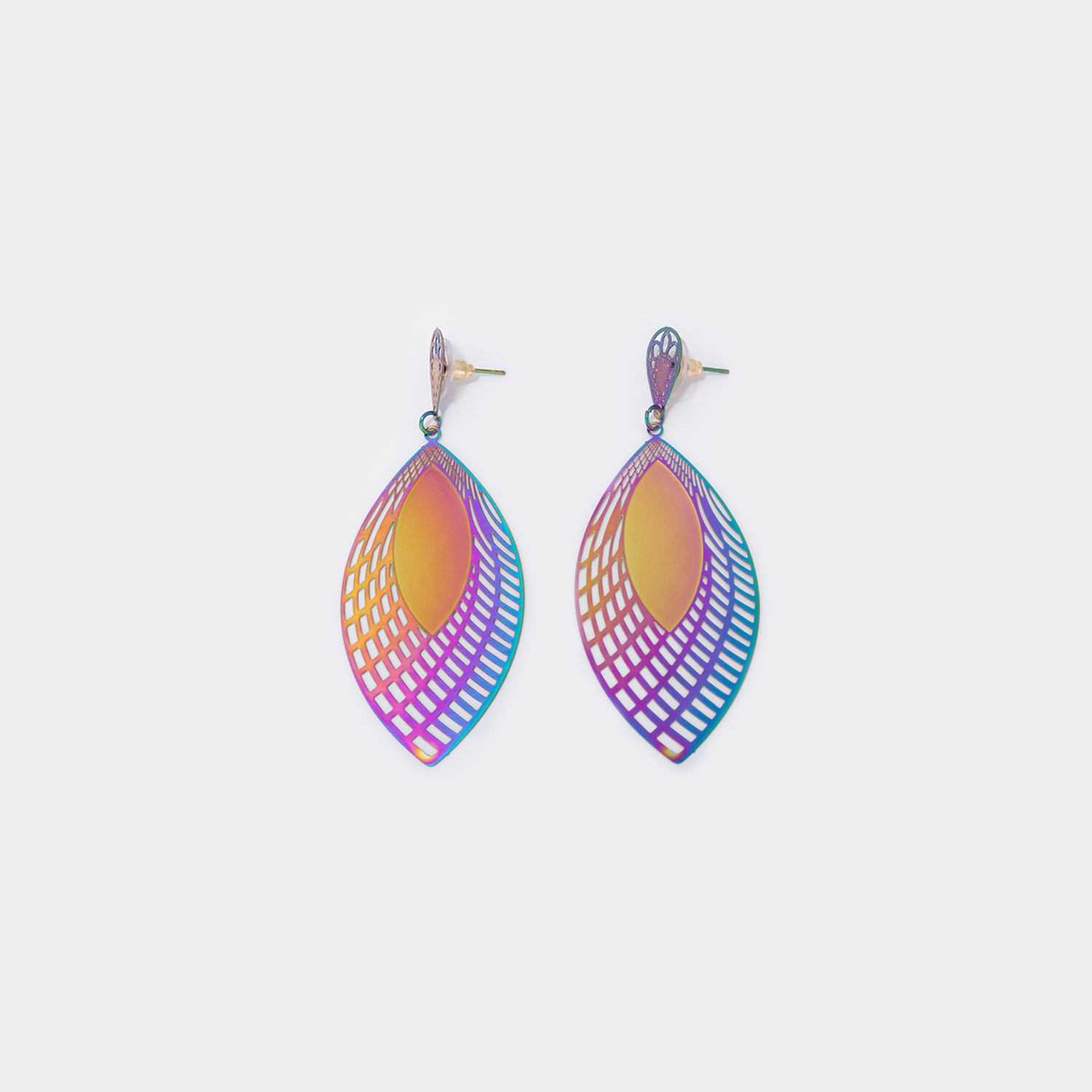 Stylish Leaf Shape Purple Earrings1