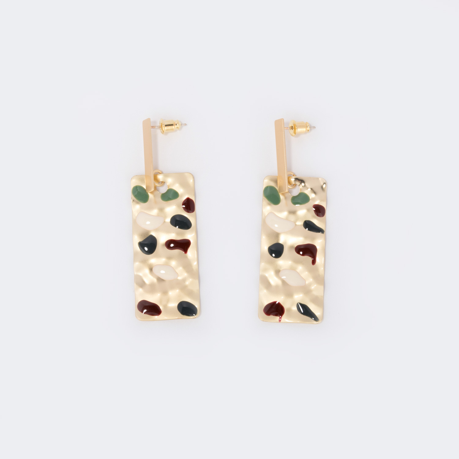 Stylish Enamel Rectangle Earrings