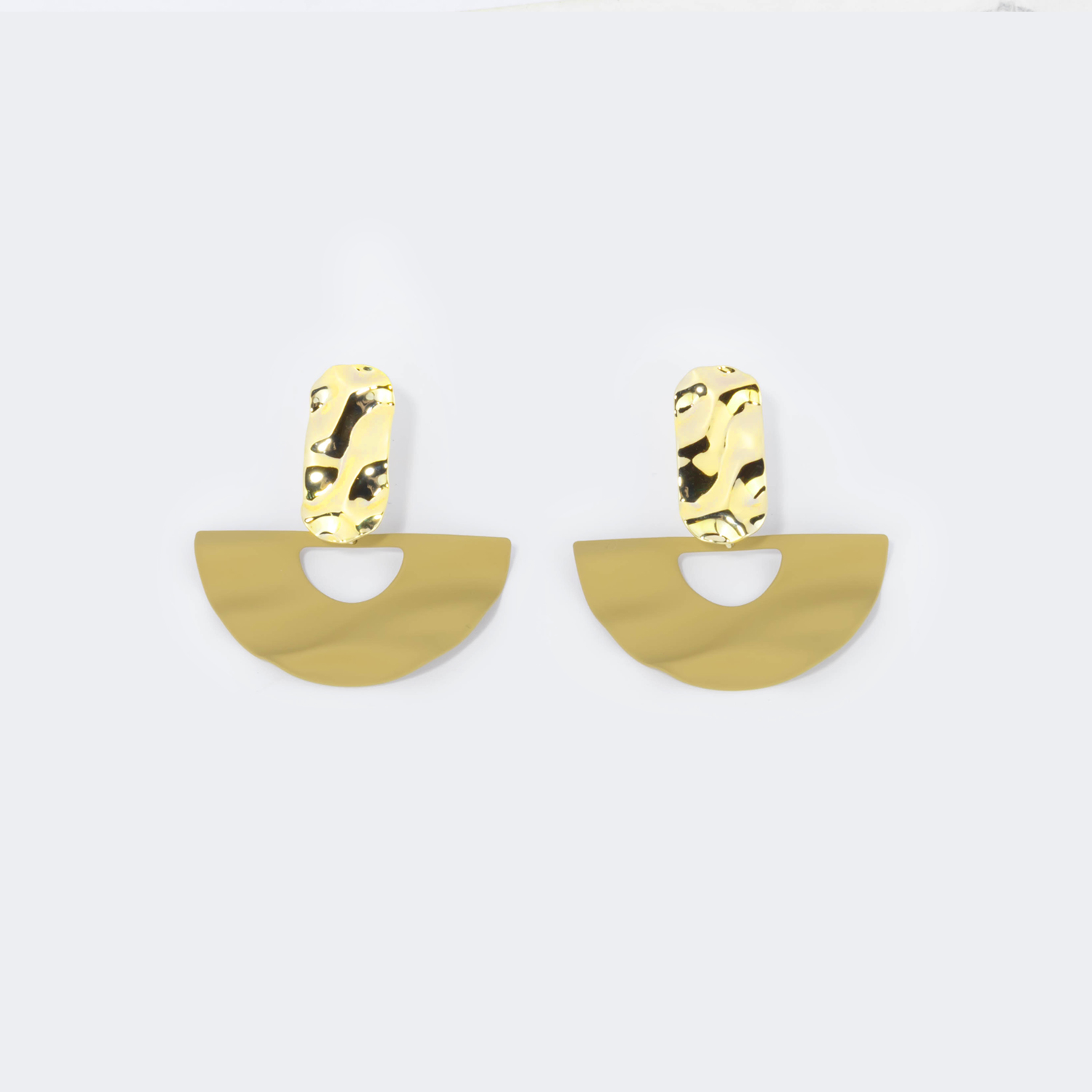 ZEELOOL Stylish Semicircle Metal Earrings
