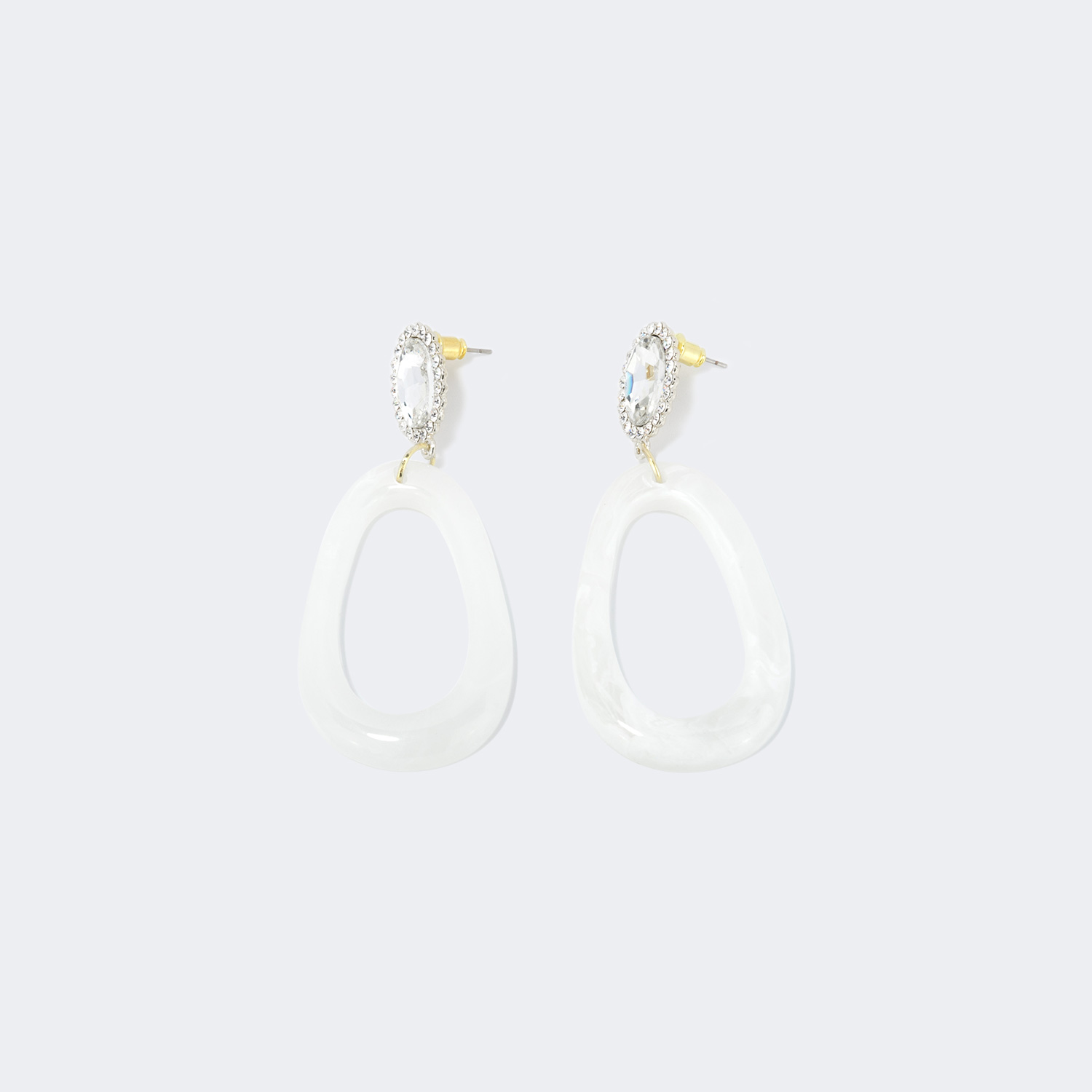 Stylish Polished White Earrings