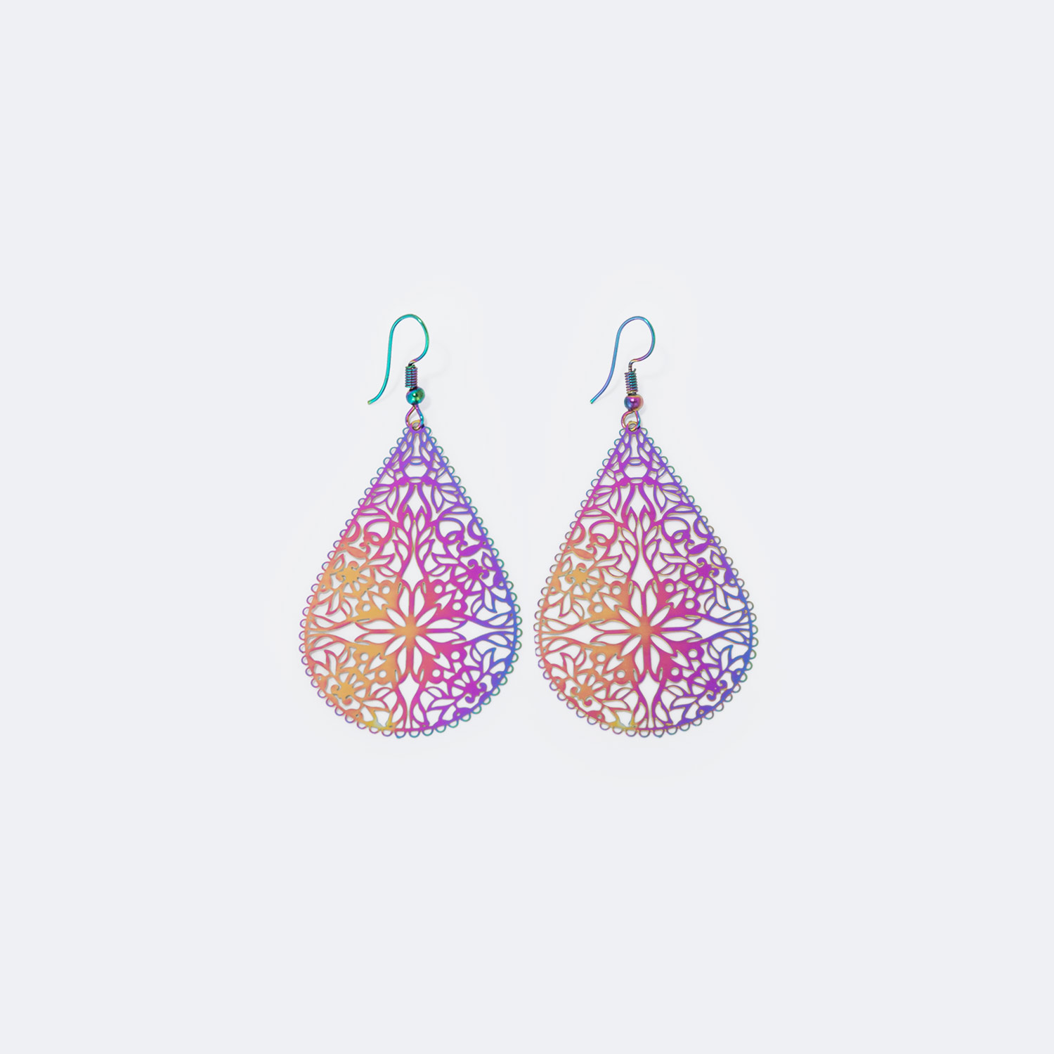 Stylish Teardrop Purple Earrings1