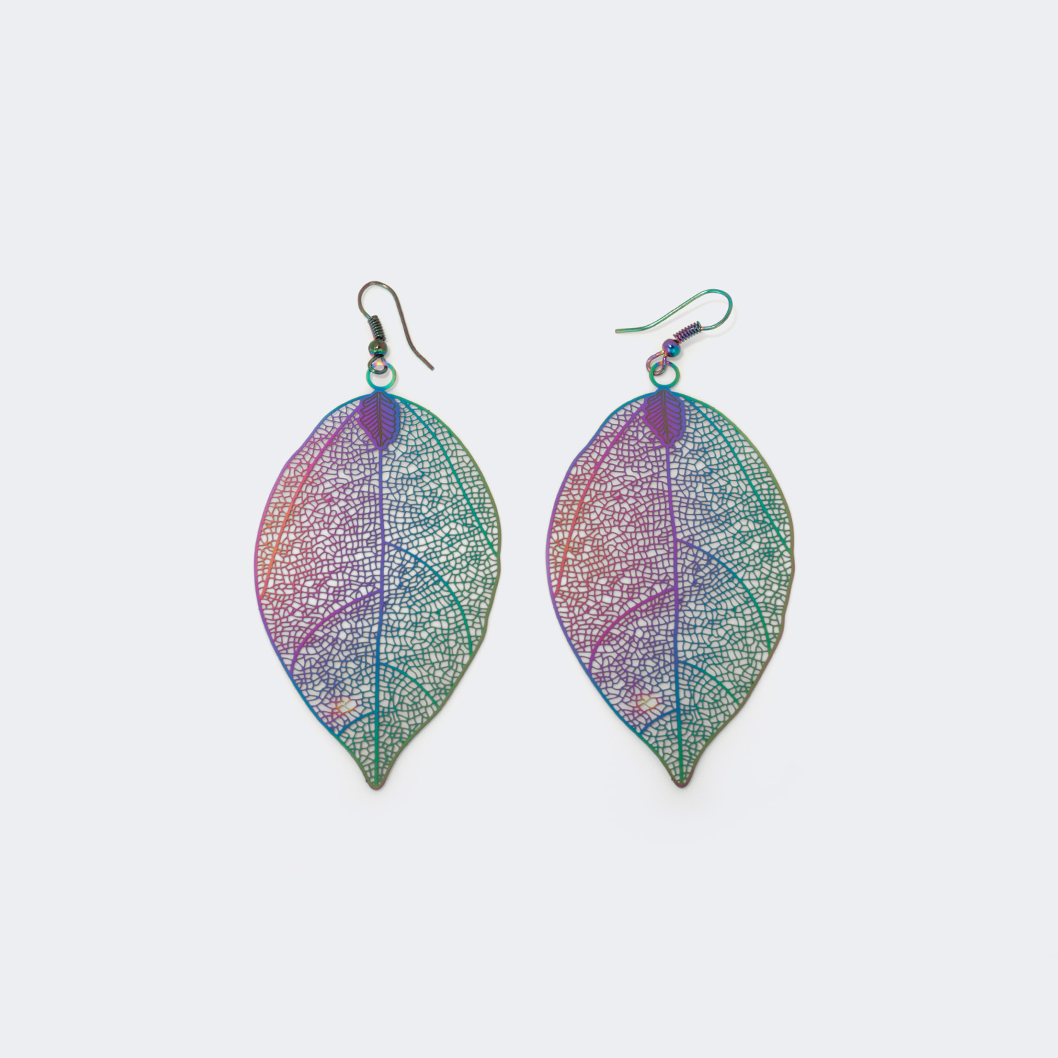 Stylish Leaf Shape Purple-Blue Earrings1