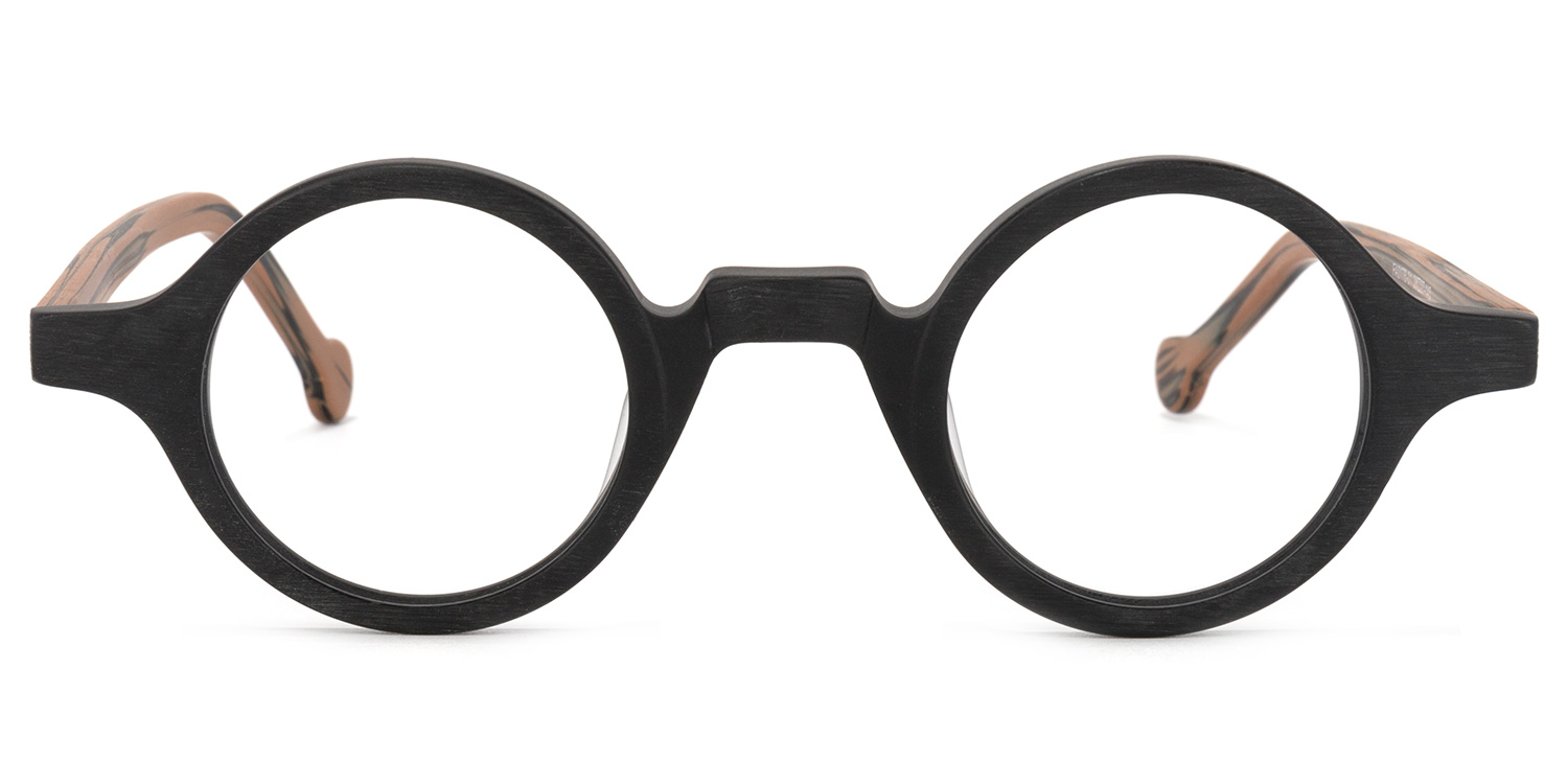 Arale Round Black Glasses0