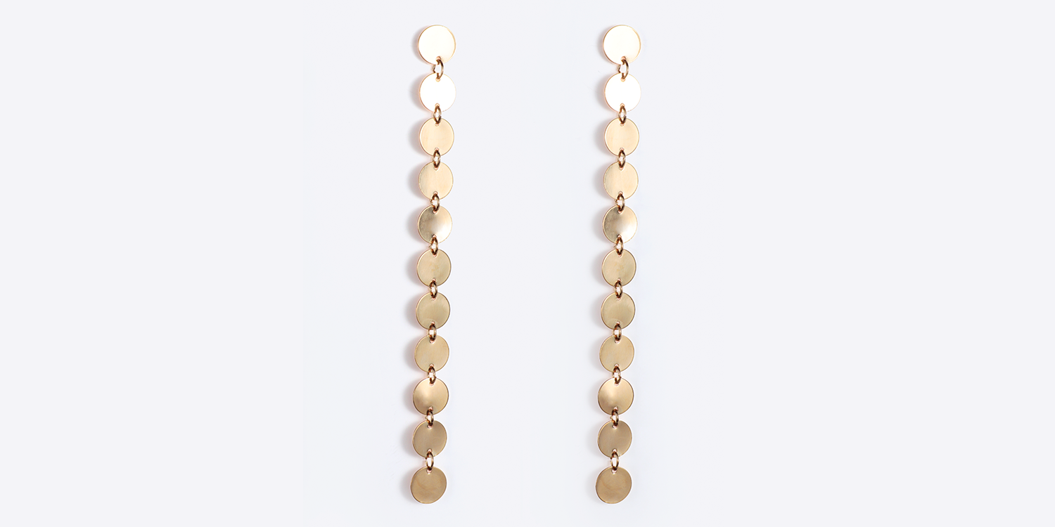 Vintage Long-chain Shaped Wafer Earrings1