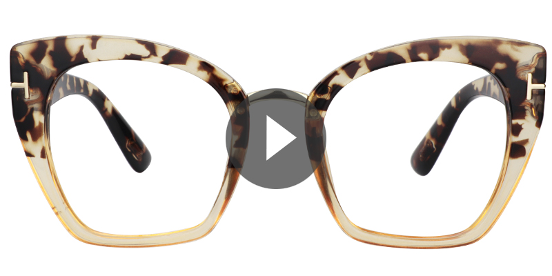 Square Light Tortoise Glasses | Zeelool Eyeglasses0