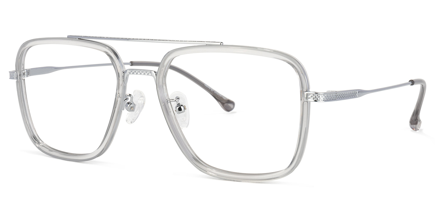 ZEELOOL Nayeli Aviator Gray-Silver Glasses