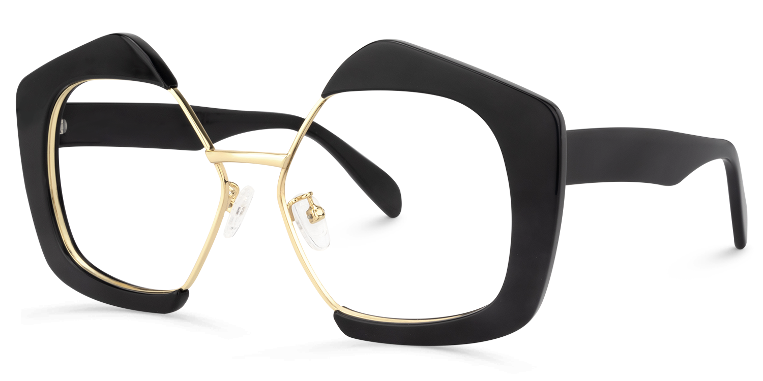 Frankie Geometric Black Glasses