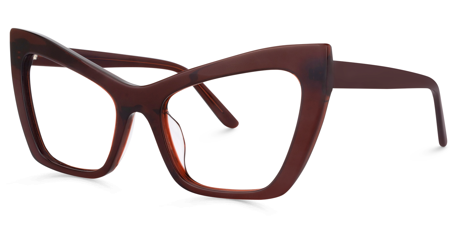 ZEELOOL Driscoll Cateye Dark-Red Glasses