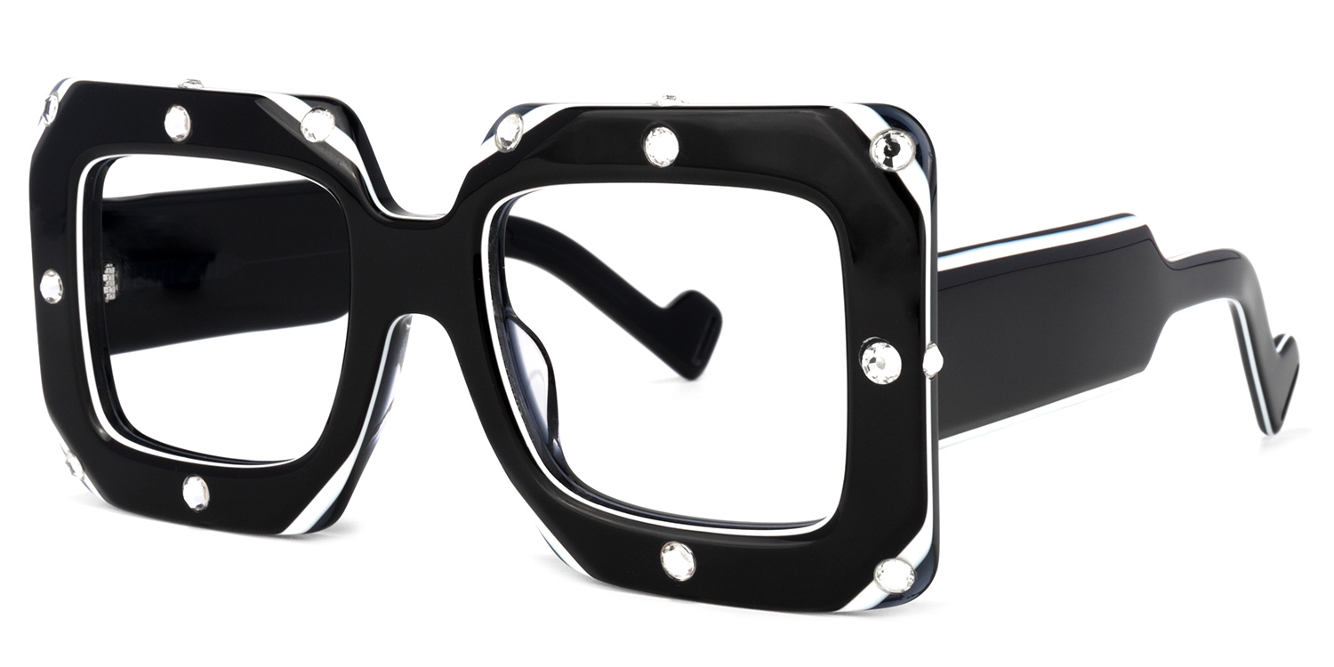 ZEELOOL Yuri Square Black Glasses