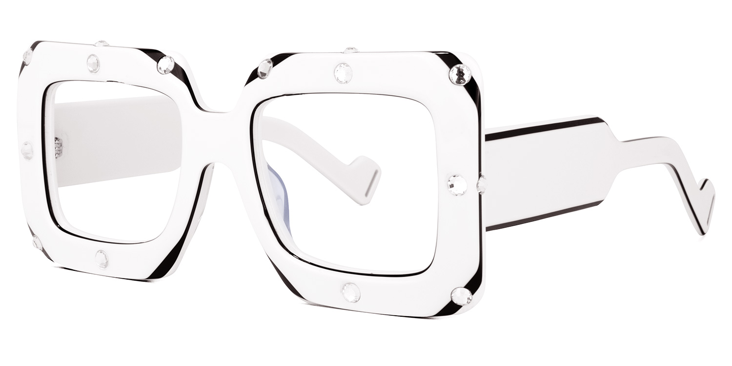 ZEELOOL Yuri Square White Glasses