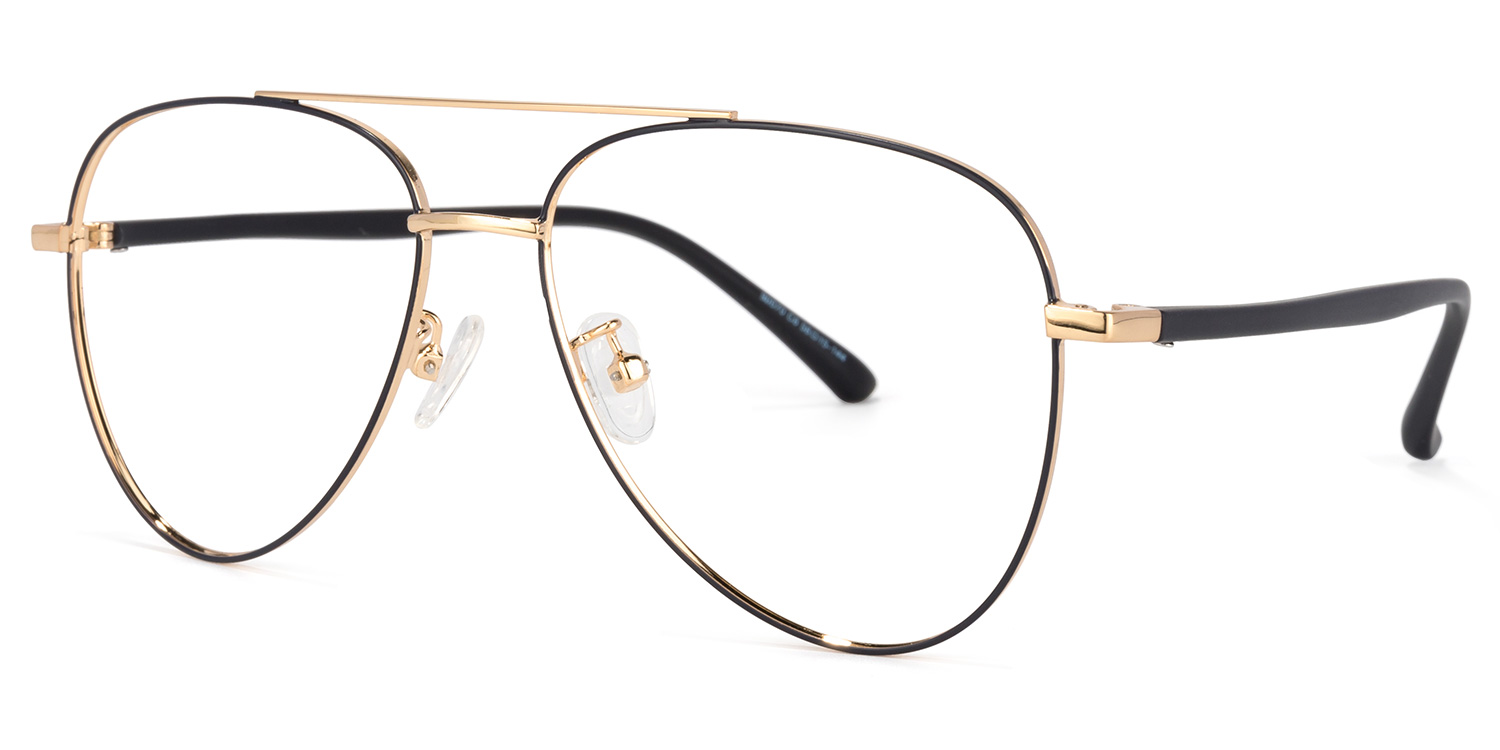 Paige Aviator Black-Gold Glasses1