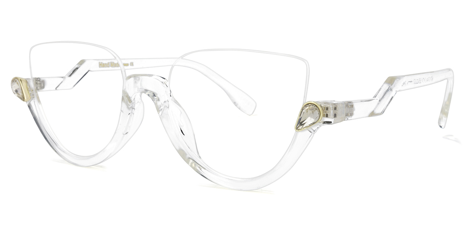 ZEELOOL Felicia Cat Eye Crystal Glasses (Z-shaped Arms)