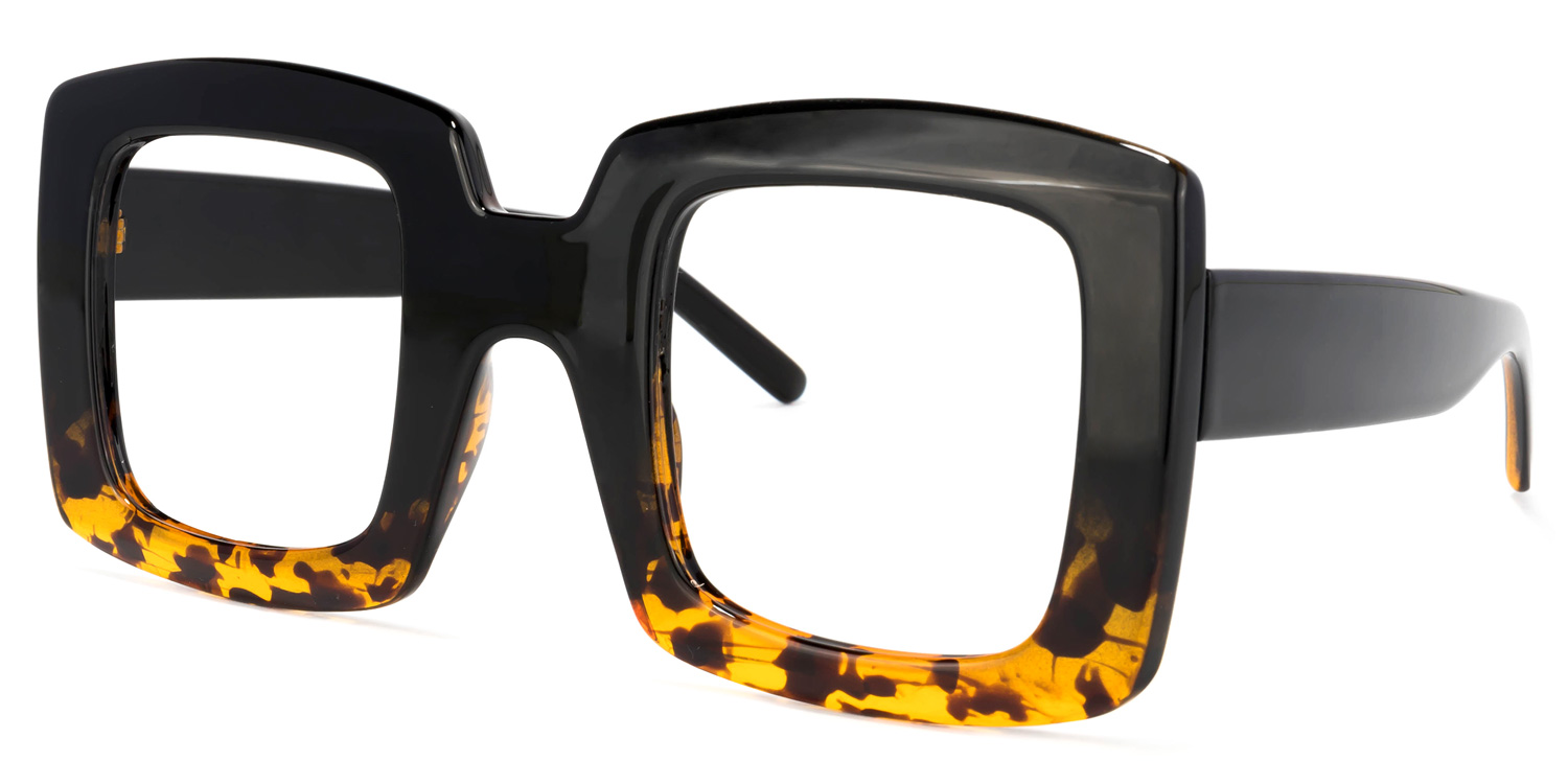 Quincey Square Black Glasses1