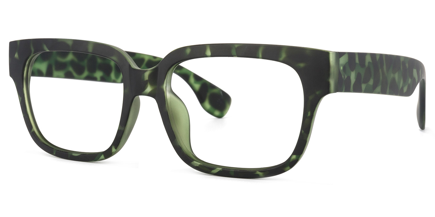 Colin Rectangle Green Floral Glasses1