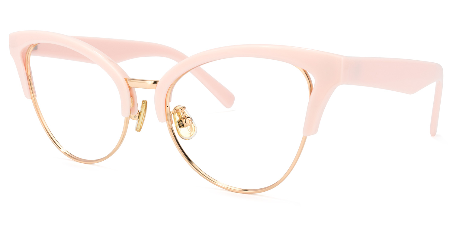 ZEELOOL Charlene Browline Pink Glasses