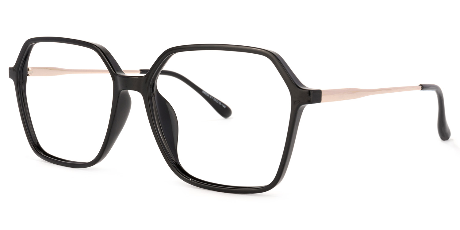ZEELOOL Wisdom Geometric Black Glasses