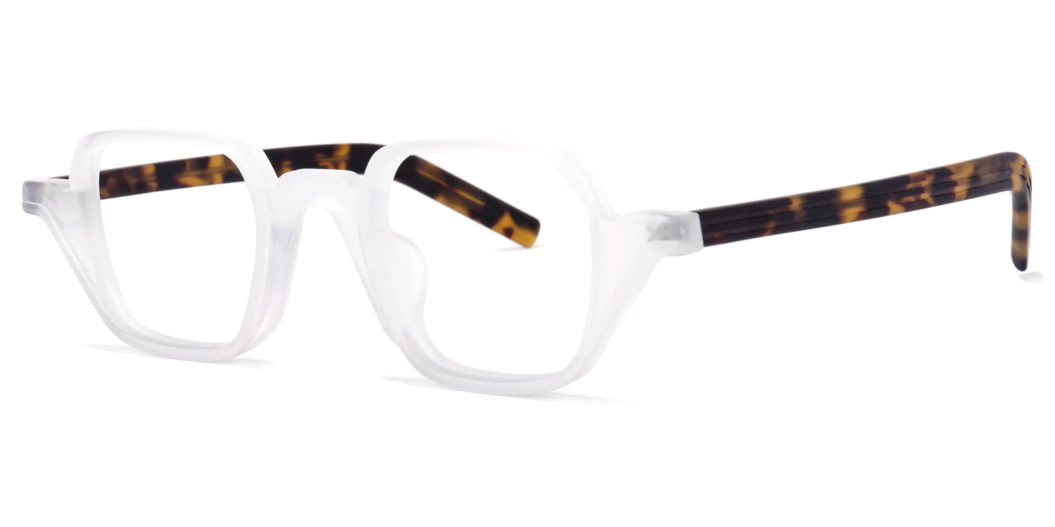 ZEELOOL Yasin Square White Glasses