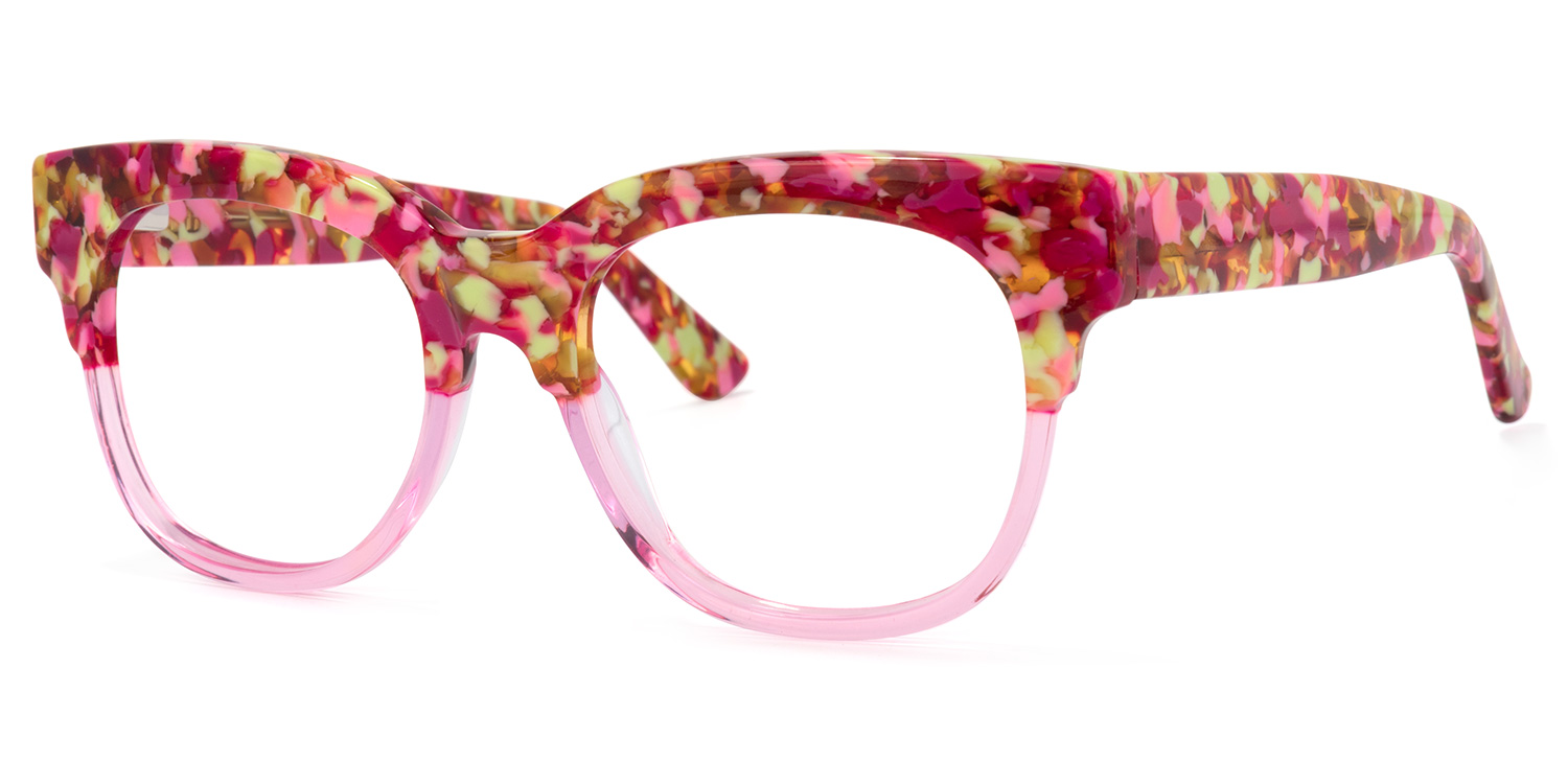 Yessenia Square Pink-Floral Glasses1