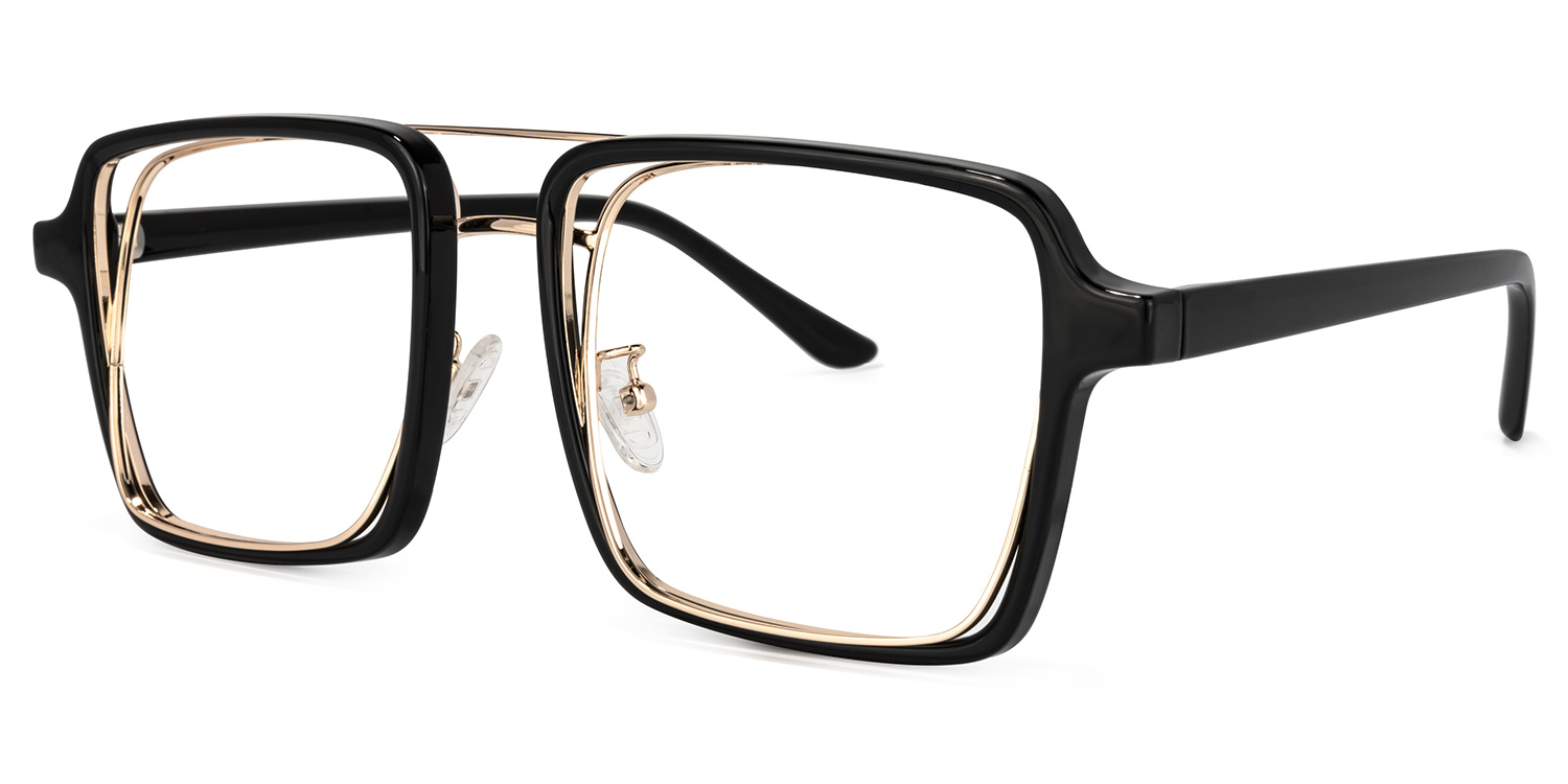 Nellie Aviator Black-Gold Glasses1