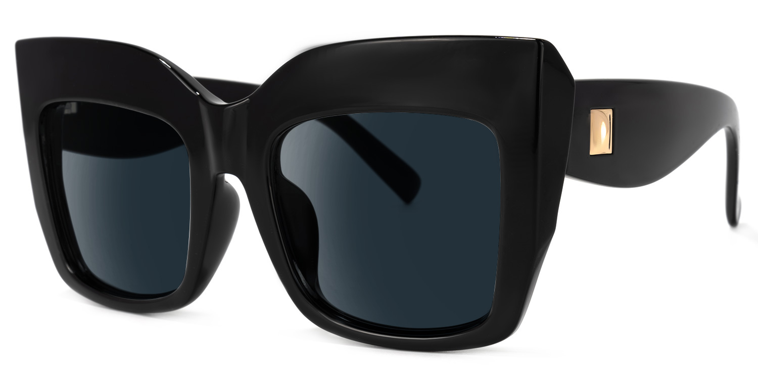 ZEELOOL Alberta Cat Eye Black Sunglasses