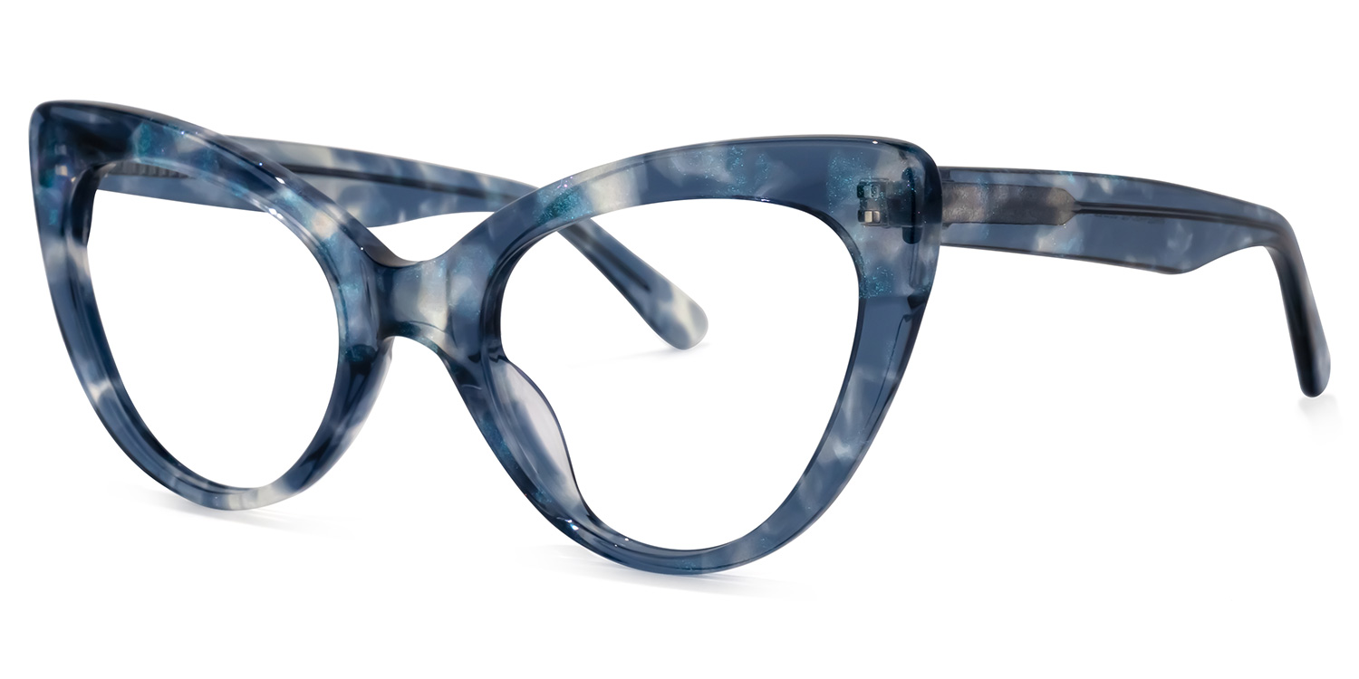 ZEELOOL Stjules Cateye Blue Glasses