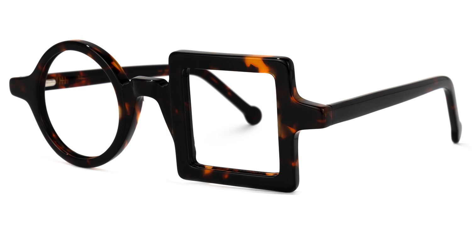 ZEELOOL Paola Asymmetric Tortoise Glasses