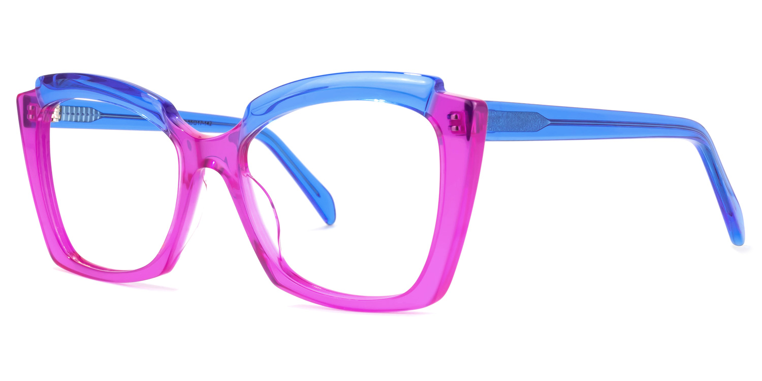 ZEELOOL Benesa Browline Purple Glasses