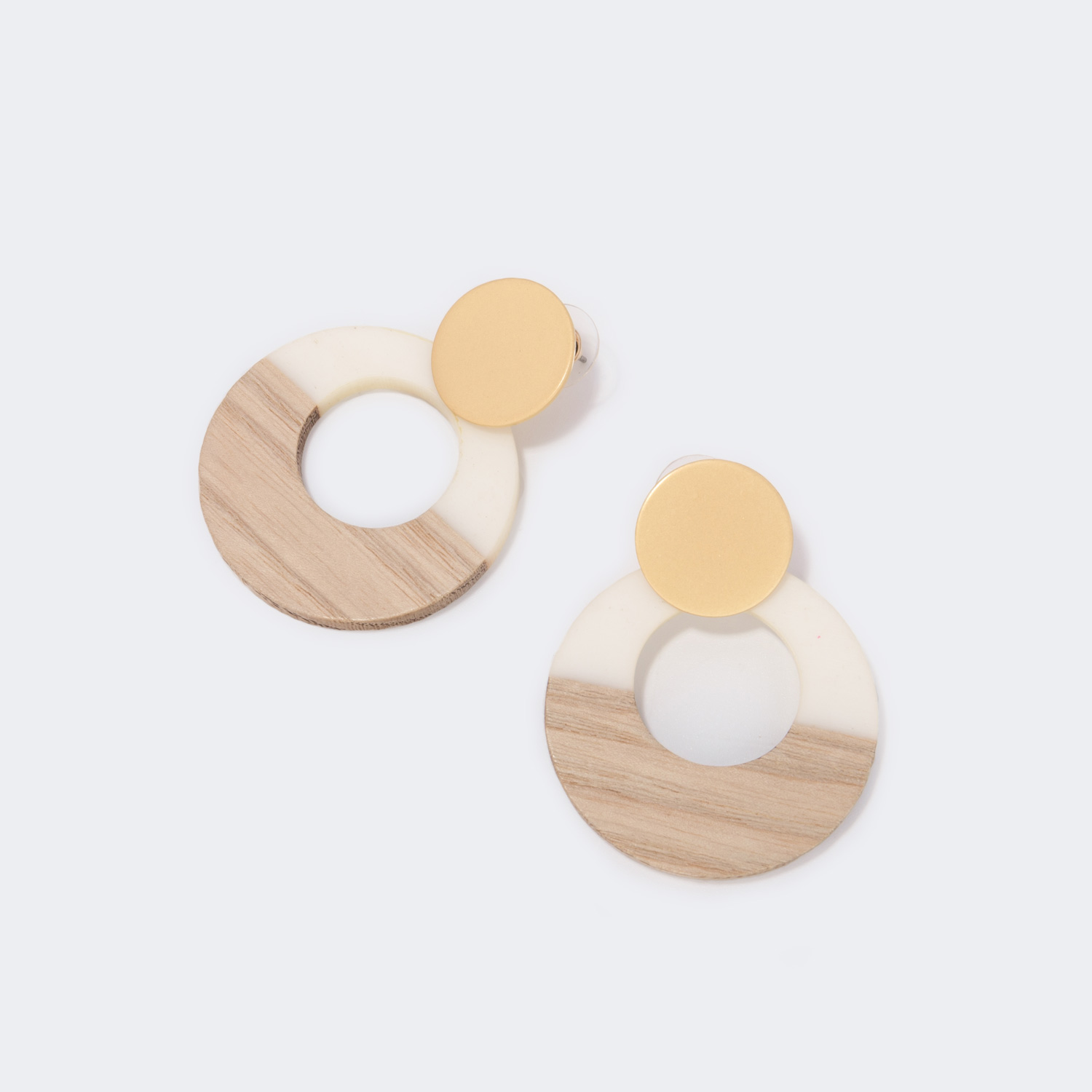 Stylish Acetate Two-Tone Earrings0