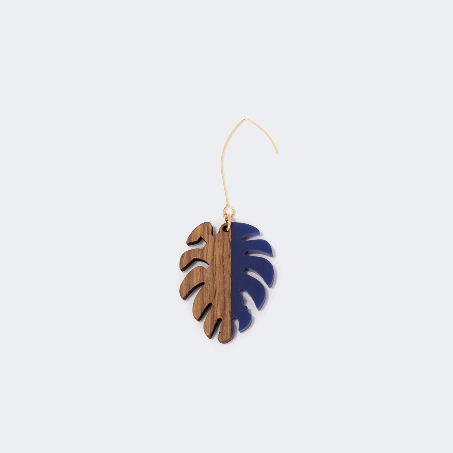 Stylish Leaf Shape Wood Earrings2