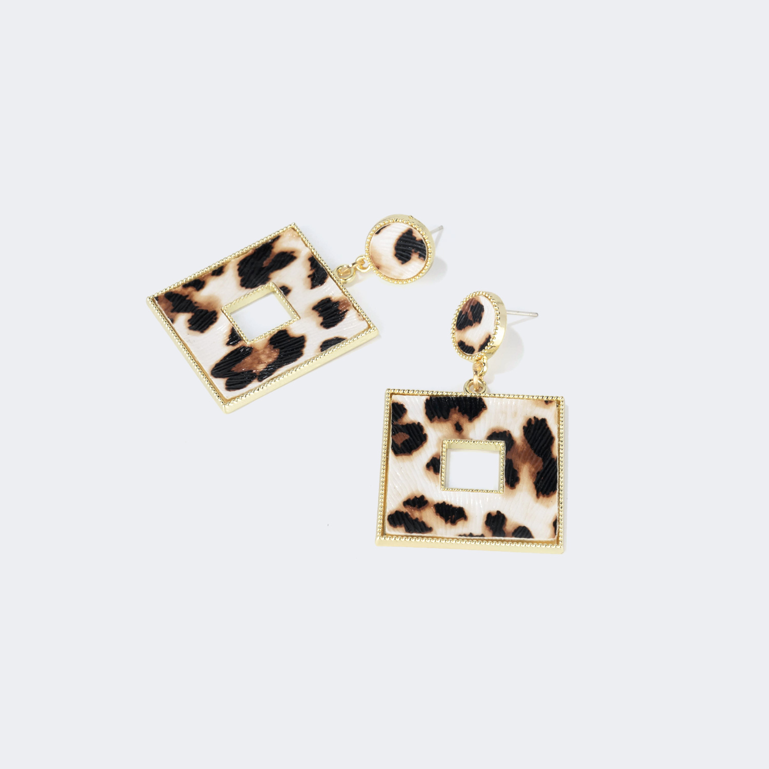 Vintage Trendy Square Tortoise Earrings0