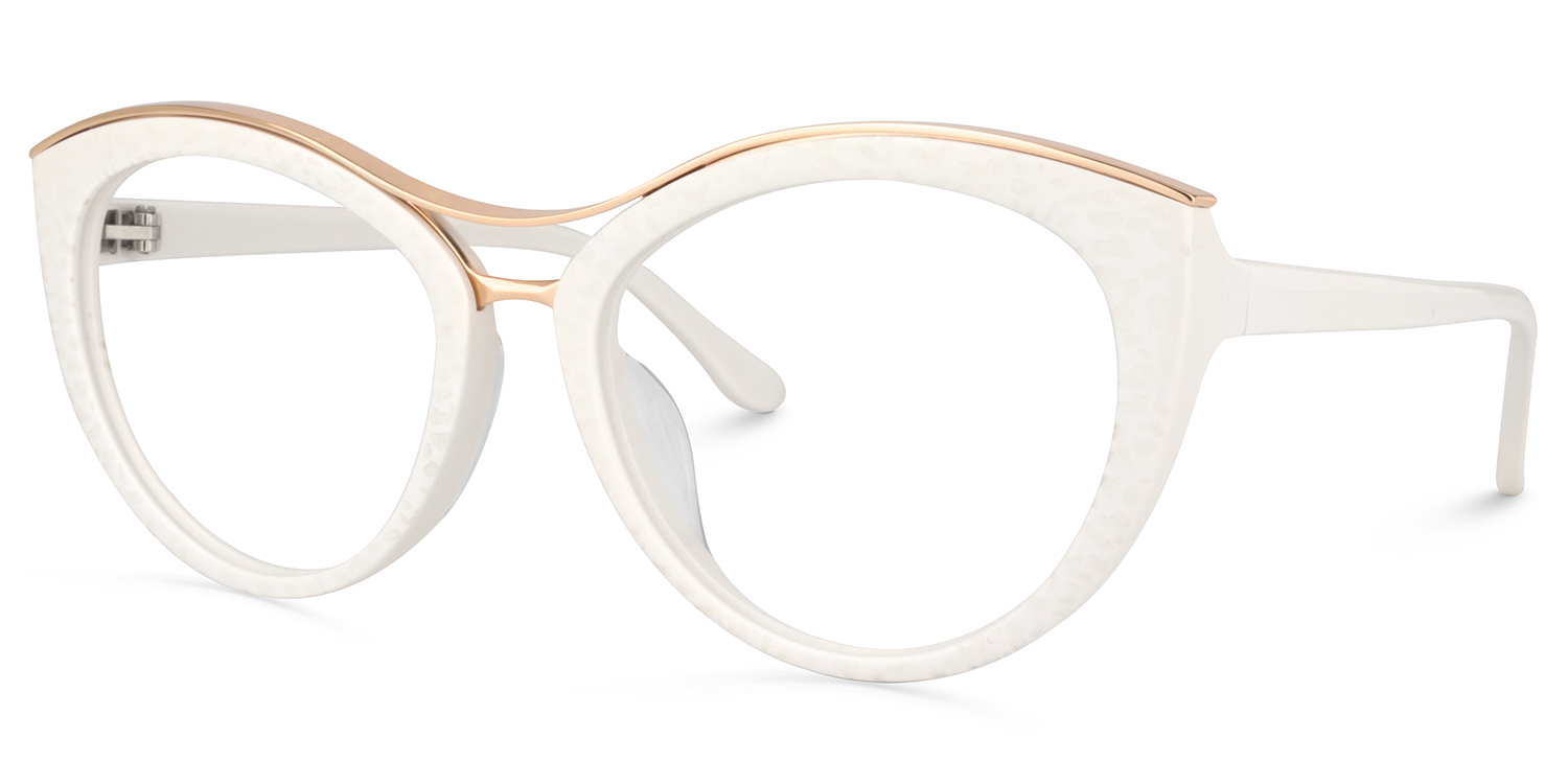 Carol Cateye White Glasses2