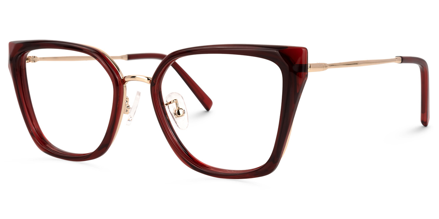 Martine Square Red Glasses
